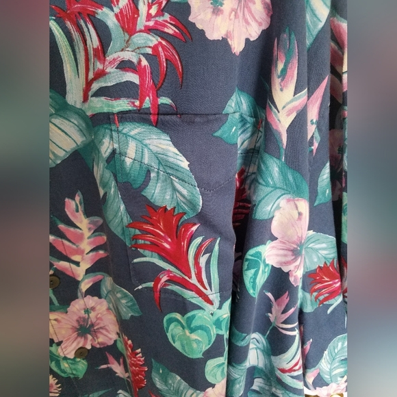 NWT Tommy Bahama  Men's Floral Hawaiian Short Sleeve Shirt Blue Size 5XLB Tencel - Picture 4 of 14
